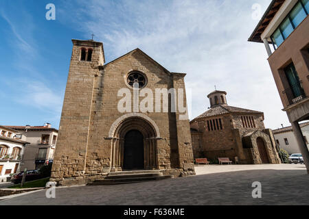 Église de Santa Eugenia de Berga. D'époque romane. Banque D'Images