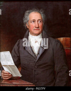 Johann Wolfgang von Goethe, écrivain et homme d'État allemand. Peinture de Joseph Karl Stieler Banque D'Images