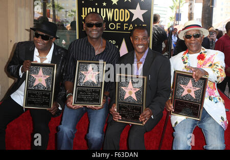 Jordy honoré d'un 'Celebration' pour leur 50e anniversaire avec l'étoile sur le Hollywood Walk of Fame avec : Robert Bell, Ronald Khalis Bell, Dennis Thomas, George Brown Où : Hollywood, California, United States Quand : 08 Oct 2015 Banque D'Images