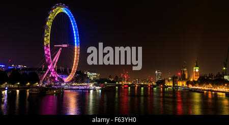 Londres, Royaume-Uni, le 4 octobre, 2015 : Londres la nuit Banque D'Images