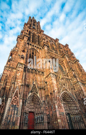 Cathédrale de Notre Dame de Strasbourg, Alsace, France Banque D'Images