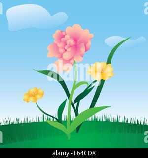 Prairie de fleurs de printemps Illustration de Vecteur