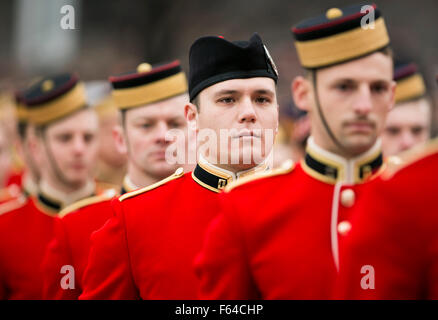 Ottawa, Canada. 11Th Nov, 2015. Les gens prennent part aux cérémonies du Jour du Souvenir au Monument commémoratif de guerre à Ottawa, Canada, le 11 novembre, 2015. Crédit : Chris Roussakis/Xinhua/Alamy Live News Banque D'Images