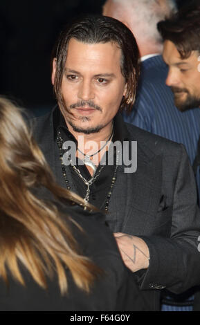 BFI London Film Festival - Messe noire - Virgin Atlantic Gala à l'Odeon Leicester Square, London Avec : Johnny Depp Où : London, Royaume-Uni Quand : 11 Oct 2015 Banque D'Images