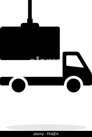 L'icône de chargement de camion simple sur fond blanc. Illustration de Vecteur