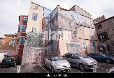 Illusion d'optique fait ​​By Mad'Art Concept.Agde,France,France,fresque trompe-l'oeil,Street,l'art, Banque D'Images