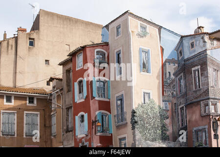 Illusion optique ​​By Mad'Art Concept. Agde,France,France,fresque trompe-l'oeil,street,art,chambre, Banque D'Images