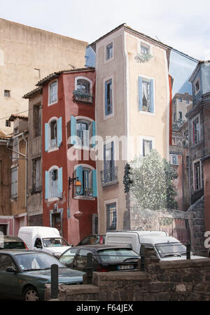 Illusion d'optique fait Mad'Art Concept.Agde,France,France,fresque trompe-l'oeil,street,art,chambre Banque D'Images