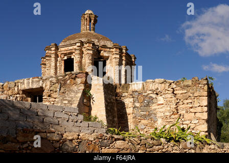 Ruines de l'empire colonial espagnol chapelle Capilla del Refugio au 19e siècle ville minière de Mineral de Pozos, état de Guanajuato, Mexique Banque D'Images