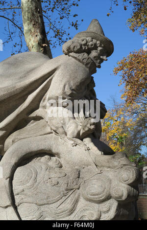 Statue de la mère l'OIE, Central Park en automne, NYC Banque D'Images