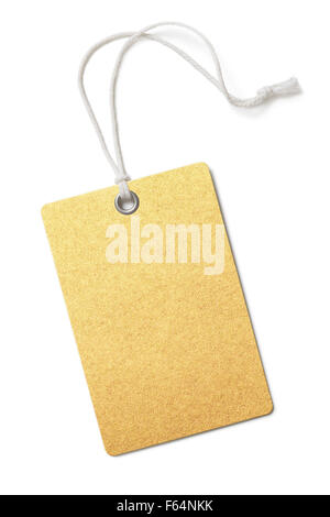 Prix du papier d'or vierge ou gift tag isolated Banque D'Images