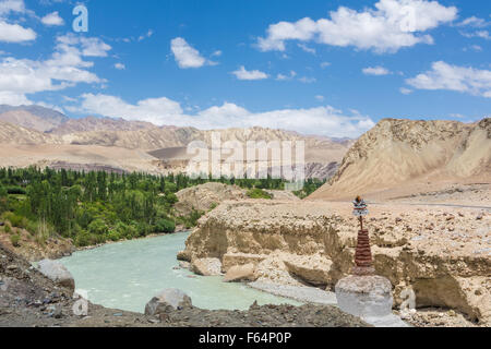 L'Indus au Ladakh en Inde l'état de Jammu-et-Cachemire Banque D'Images