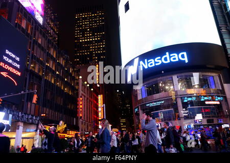 Nuit à Times Square, New York City, NY, USA Banque D'Images