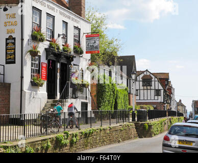 Historique Le Stag Inn, All Saints Street, Hastings, Angleterre, RU Banque D'Images