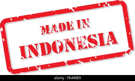 Vecteur de timbres en caoutchouc rouge Fabriqué en Indonésie Illustration de Vecteur