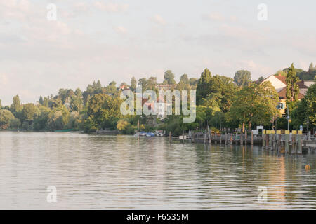 Uberlingen, Lac de Constance, Baden-Wurttemberg, Allemagne - tôt le matin Banque D'Images