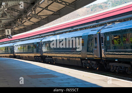 Le premier train Great Western s'est arrêté à la gare de Swansea à Swansea, au pays de Galles, au Royaume-Uni, en novembre Banque D'Images