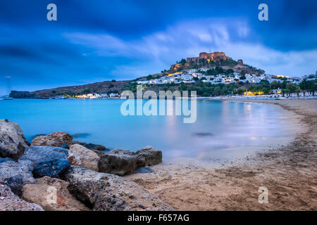 Megalos Gialos Lindos Banque D'Images