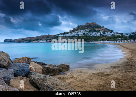 Megalos Gialos Lindos Banque D'Images