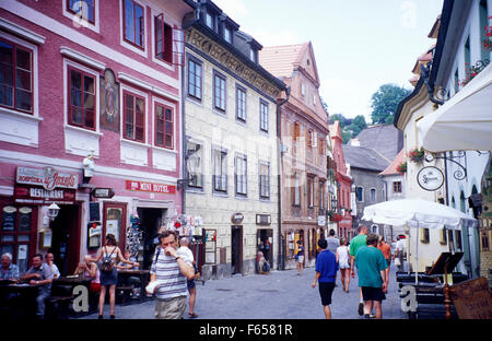 Le centre-ville de Cesky Krumlov, République tchèque, Banque D'Images