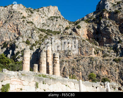 Temple d'Apollon à Delphes, Site du patrimoine mondial de l'Europe Grèce Banque D'Images