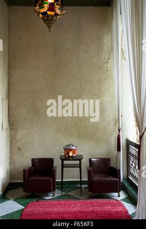 Riad El Fenn, Boutique Hotel appartenant à Vanessa Branson dans la médina de Marrakech, Maroc Banque D'Images