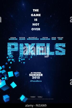 Pixels Année : 2015 USA / Chine Réalisateur : Chris Columbus Film poster (USA) Banque D'Images