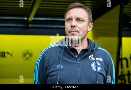 Dortmund, Allemagne. 05Th Nov, 2015. L'entraîneur de Schalke Andre Breitenreiter à la Bundesliga match de football entre le Borussia Dortmund et le FC Schalke 04 au Parc de Signal-Iduna à Dortmund, en Allemagne, 08 novembre 2015. Photo : Guido Kirchner/dpa/Alamy Live News Banque D'Images