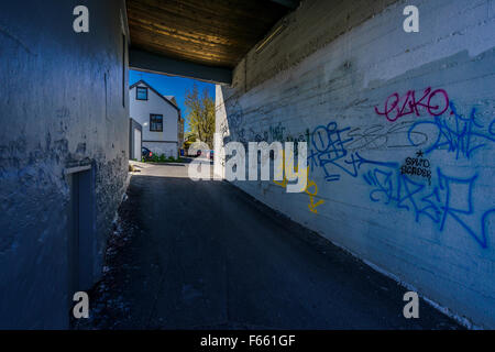 Graffiti sur le mur, Reykjavik, Islande Banque D'Images