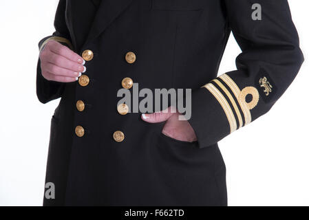 Commandant Lt femme en uniforme d'officier de marine Banque D'Images