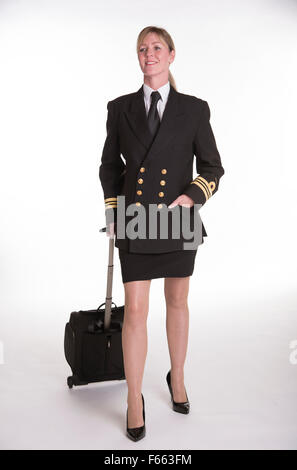 Commandant Lt femme en uniforme d'officier de marine Banque D'Images