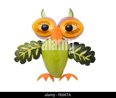 Funny owl faites de légumes Banque D'Images