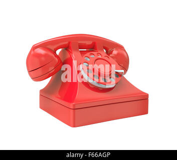 Téléphone à l'ancienne rouge Banque D'Images