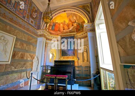 L'Achilleion Chapelle, le Palais de l''Achilleion, Corfou, îles Ioniennes, îles grecques, Grèce, Europe Banque D'Images