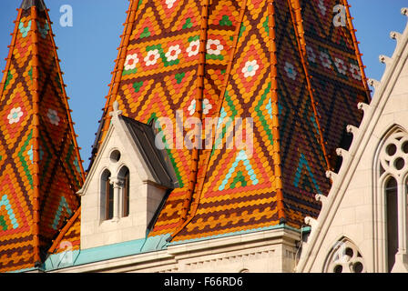 L'église Matthias, église Matyas, Budapest, Hongrie Banque D'Images