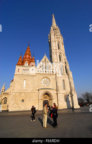 L'église Matthias, église Matyas, Budapest, Hongrie Banque D'Images