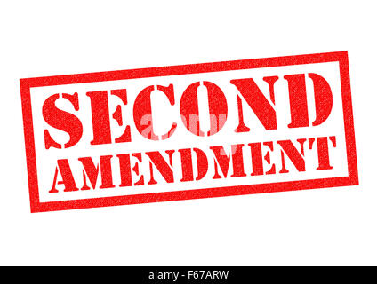 Deuxième amendement de tampon en caoutchouc rouge sur un fond blanc. Banque D'Images