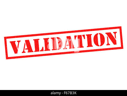 Timbres en caoutchouc rouge de validation sur un fond blanc. Banque D'Images