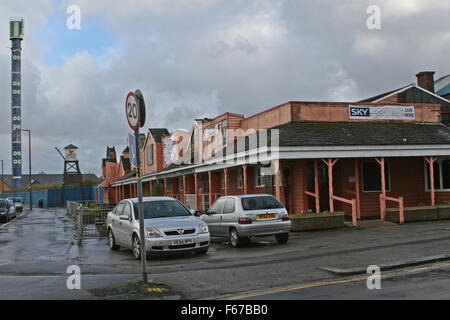 Morecambe, Lancshire, Royaume-Uni, le 13 septembre 2015, le Ranch House pub à Morecambe est configuré pour mettre fin à la fin de janvier dans le cadre des préparatifs pour l'Opus du Nord réaménagement de l'ancien parc à thème terre frontière qui a été fermé depuis 2000. Le site de 10 acres qui est administré par Morison's est définie pour être réaménagé et transformé en nouveau £17m Bay Shopping Park ainsi que de nouveaux, le Brewers Fayre pub / retenue et d'un hôtel Premier Inn. Crédit : David Billinge/Alamy Live News Banque D'Images