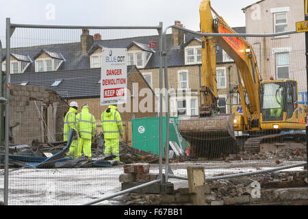 Morecambe, Lancshire, Royaume-Uni, le 13 septembre 2015, le Ranch House pub à Morecambe est configuré pour mettre fin à la fin de janvier dans le cadre des préparatifs pour l'Opus du Nord réaménagement de l'ancien parc à thème terre frontière qui a été fermé depuis 2000. Le site de 10 acres qui est administré par Morison's est définie pour être réaménagé et transformé en nouveau £17m Bay Shopping Park ainsi que de nouveaux, le Brewers Fayre pub / retenue et d'un hôtel Premier Inn. Crédit : David Billinge/Alamy Live News Banque D'Images