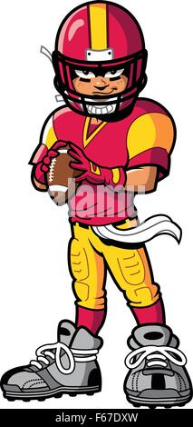 Cool tough american football player quarterback avec sourire et attitude Illustration de Vecteur