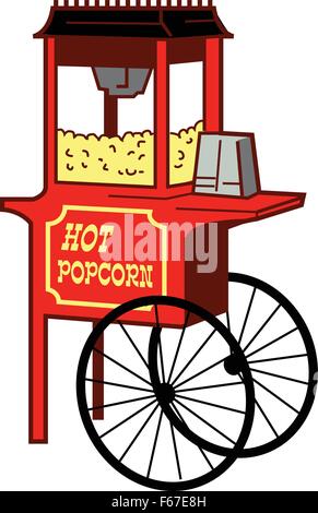 Cartoon Illustration d'une machine à popcorn Illustration de Vecteur