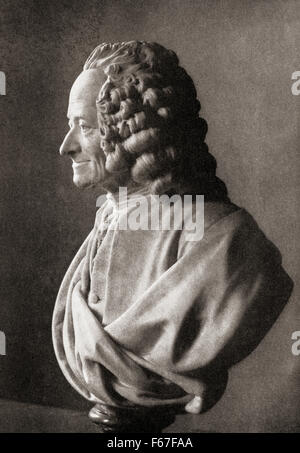 François-Marie Arouet, 1694 - 1778, connu sous le pseudonyme de Voltaire. Des lumières français, écrivain, historien et philosophe. Banque D'Images