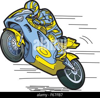 Moto Racer accélération Illustration de Vecteur