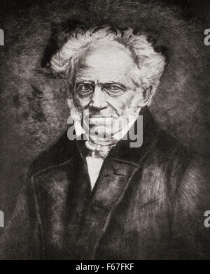 Arthur Schopenhauer, 1788 - 1860. Philosophe allemand. Banque D'Images