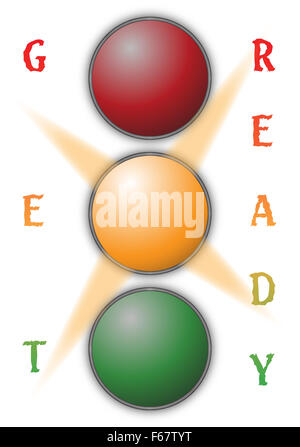 Un feu de circulation avec texte Banque D'Images