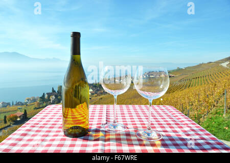 Le vin et les raisins en Lavaux, Suisse Banque D'Images