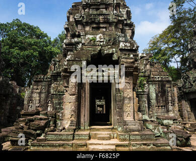 Angkor, Cambodge : tour centrale de Ta Som temple. Banque D'Images