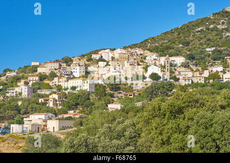 Lumio, village de Balagne, Corse, France Banque D'Images