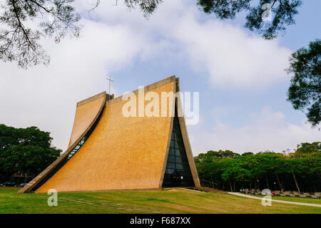 Taichung, Taiwan - le 3 février 2015 : Luce Momorial Tunghai University en chapelle, conçu par I.M. L'île en son jeune âge. Banque D'Images